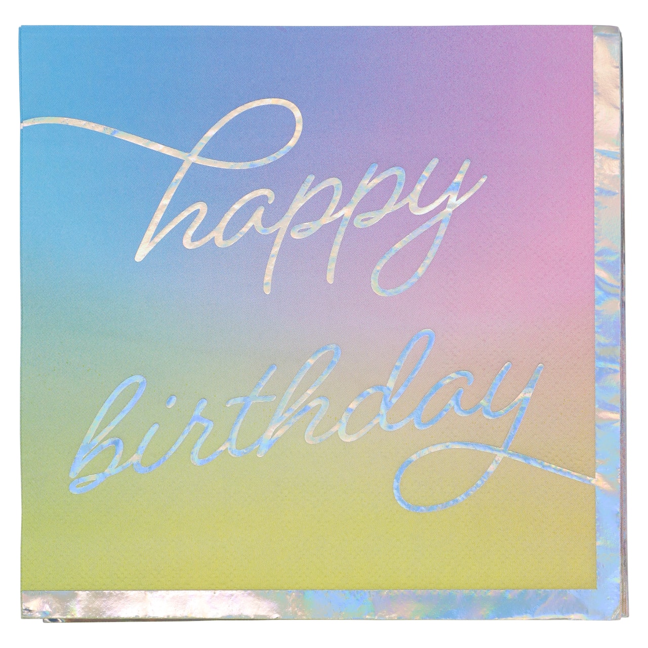 Happy Birthday Ombre Lunch Napkins with Iridescent Foil Edges, 20ct. by Celebrate It™